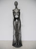 Vintage 30s tull bias cut gown with abstract print design. Sleek Jean Harlow style