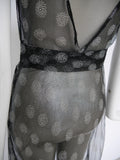 Vintage 30s tull bias cut gown with abstract print design. Sleek Jean Harlow style