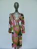 Vintage Emilio Pucci silk dress ,deep v cut puffy sleeves.