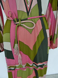 Vintage Emilio Pucci silk dress ,deep v cut puffy sleeves.