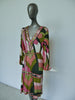 Vintage Emilio Pucci silk dress ,deep v cut puffy sleeves.