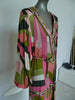Vintage Emilio Pucci silk dress ,deep v cut puffy sleeves.