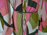 Vintage Emilio Pucci silk dress ,deep v cut puffy sleeves.
