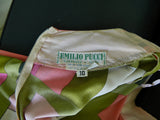 Vintage Emilio Pucci silk dress ,deep v cut puffy sleeves.