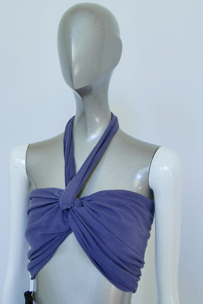 Halter Wrap Top Linen with Metal Ring