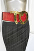 80s Tristano Onofri belt with huge initial buckle gold hardware very avantgarde