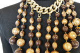 Massive 80s necklace with glass pendant balls.