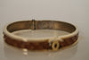 1970s Chanel bracelet snakeskin interlocked cc rare.