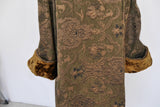 Fabulous 1920s inspired drop waist opera coat brocade crushed velvet.