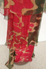 Hanae Mori chiffon kaftan maxi dress, deep v vibrant colors and print.