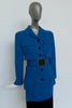 Karl Lagerfeld skirt suit 90s vibrant blue color fitted style