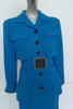 Karl Lagerfeld skirt suit 90s vibrant blue color fitted style