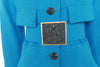 Karl Lagerfeld skirt suit 90s vibrant blue color fitted style