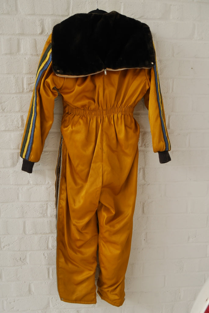 United Ski suit insulated 1950s  Vintage hooded ski suit