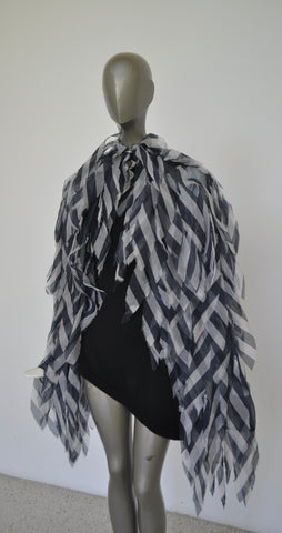 1930s art deco print maxi dress with batwing sleeve jacket