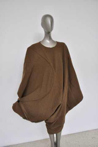 Handpainted silk jacket kaftan style dupion silk and linen 70s
